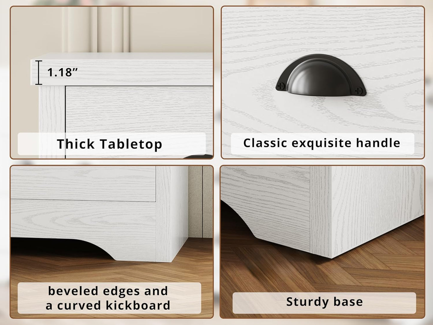 63" 9-Drawer Dresser with Charging Station – Large Wood Storage Chest for Bedroom or Living Room, White