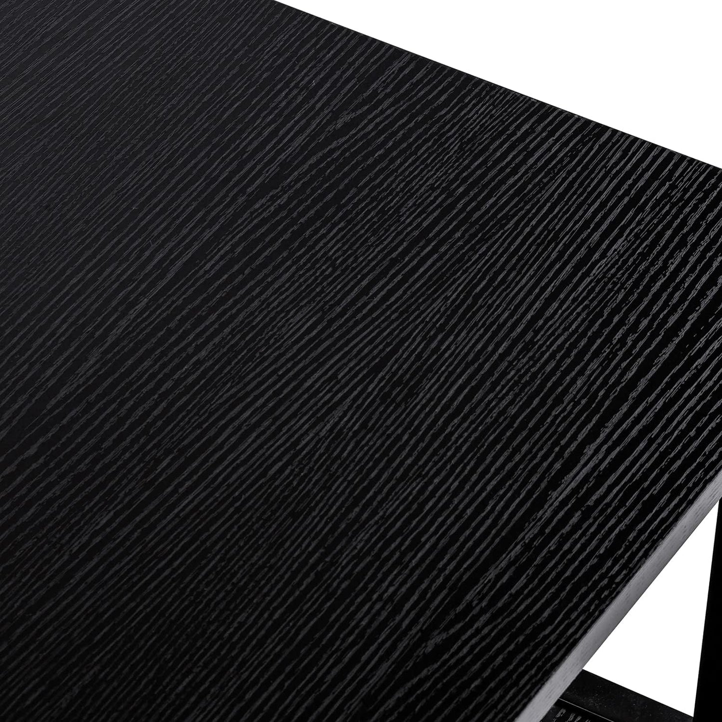 Mission Coffee Table with Shelf – Black Wood, 40-Inch