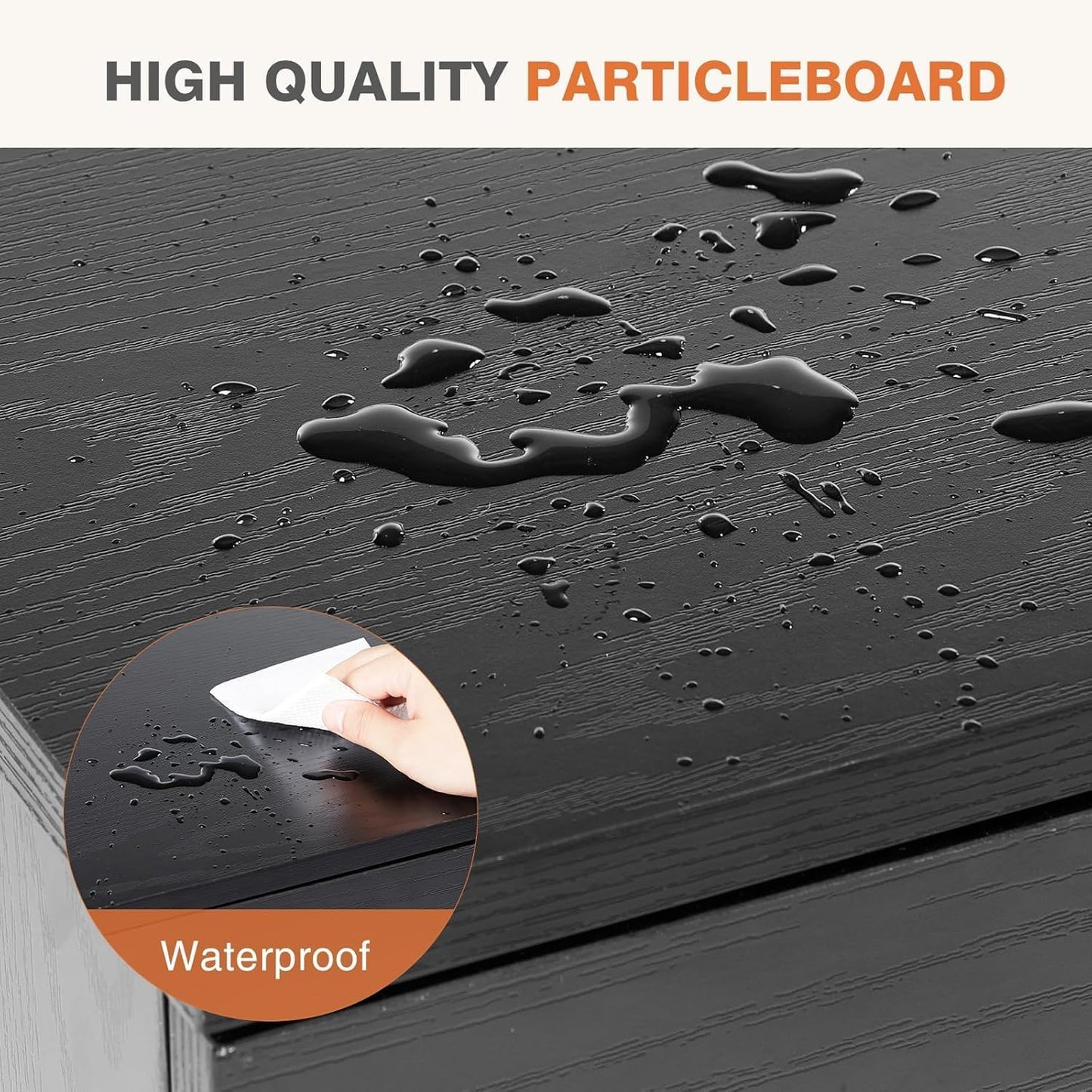 Modern Mid-Century TV Stand for 55–60 Inch TVs – Entertainment Center with Storage Cabinets and Adjustable Shelves, Pure Black