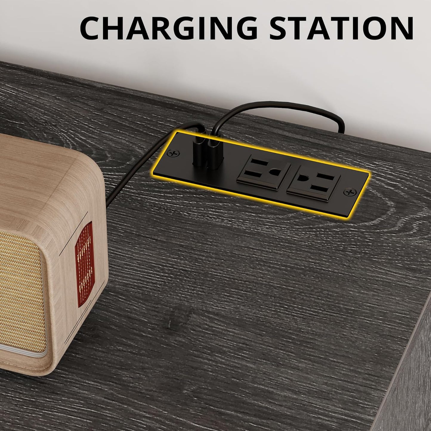 6-Drawer Modern Dresser with LED & USB Charging – Rustic White Wooden Storage Cabinet for Bedroom, Living Room, Hallway