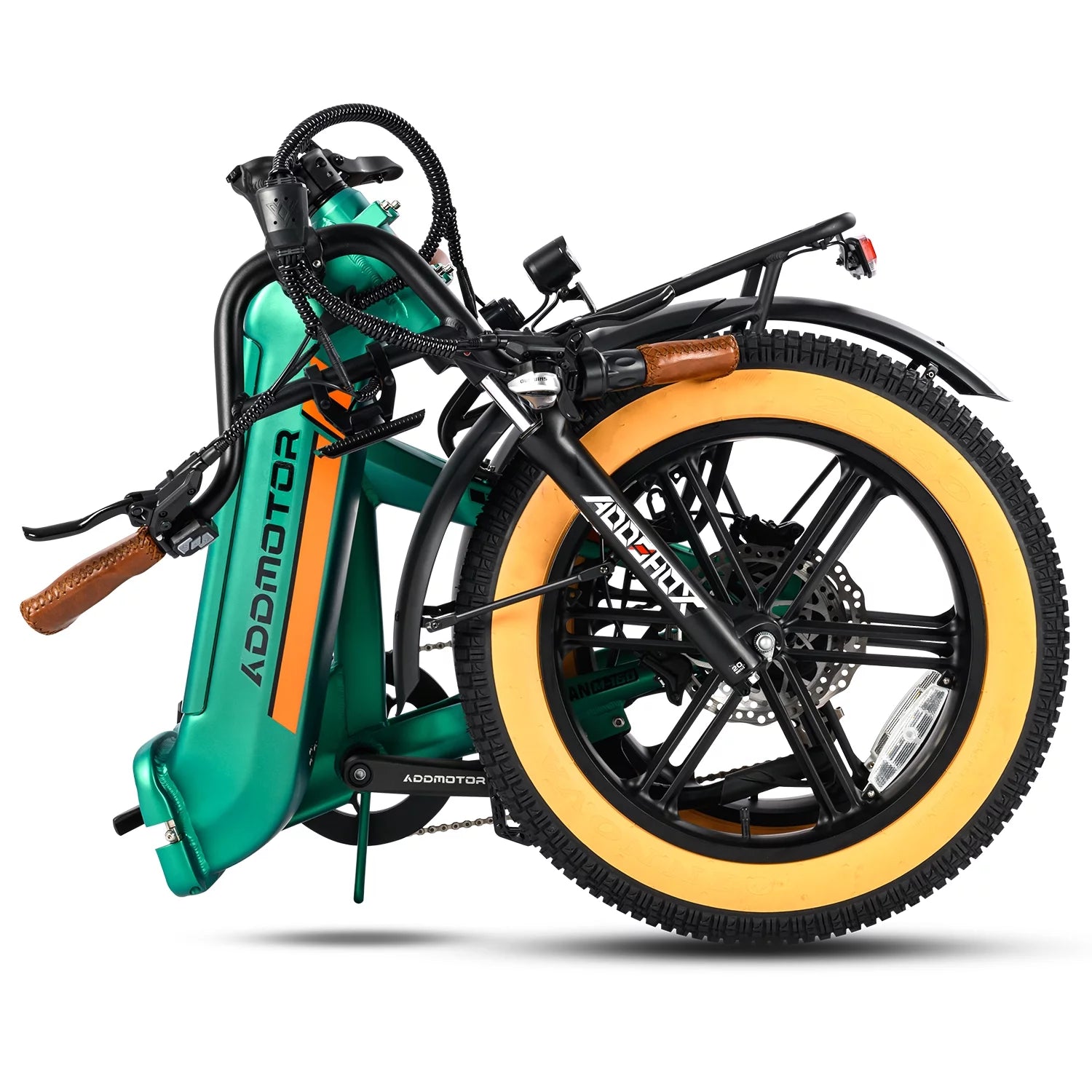 2025 Addmotor Electric Bike for Adults, 750W Folding Electric Bike, 20'' Step-Thru Strong Frame Fat Tire M-160 Electric Bicycle 100 Mi Long Range Foldable Ebike W/Torque Sensor & Hydraulic Brakes,Sky Blue