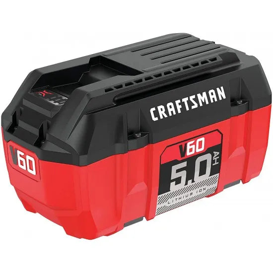 2025 CRAFTSMAN V60 5.0Ah Lithium Ion Battery with LED Indicator, No Memory Effect, 4-Year Warranty