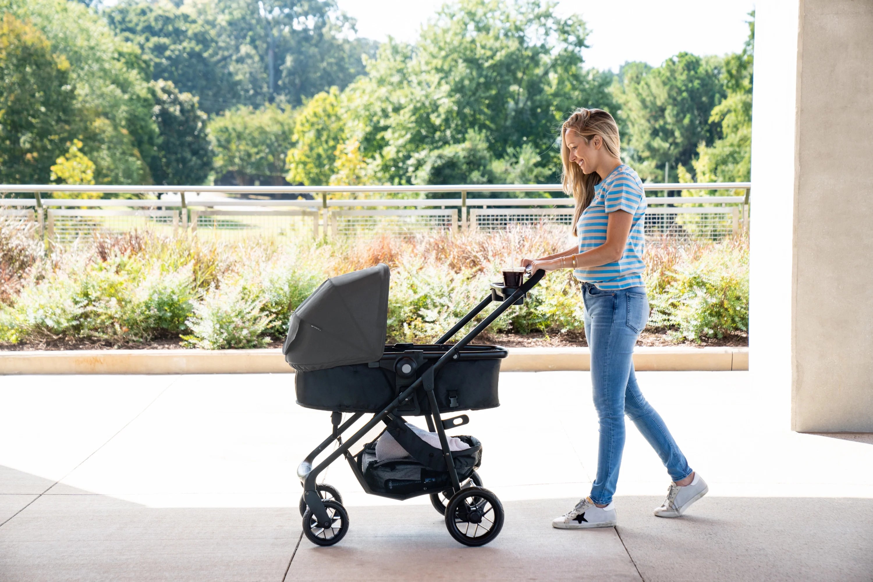 2025 Safety 1st Grow and Go Sprint Modular Travel System Stroller with Rear-Facing Infant Car Seat, Bluestone