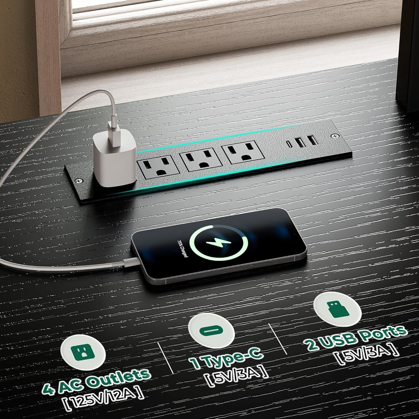 65-70 Inch Modern TV Stand with Drawers, Shelves, LED Lights & Built-In Power Outlets – Media Console for Living Room