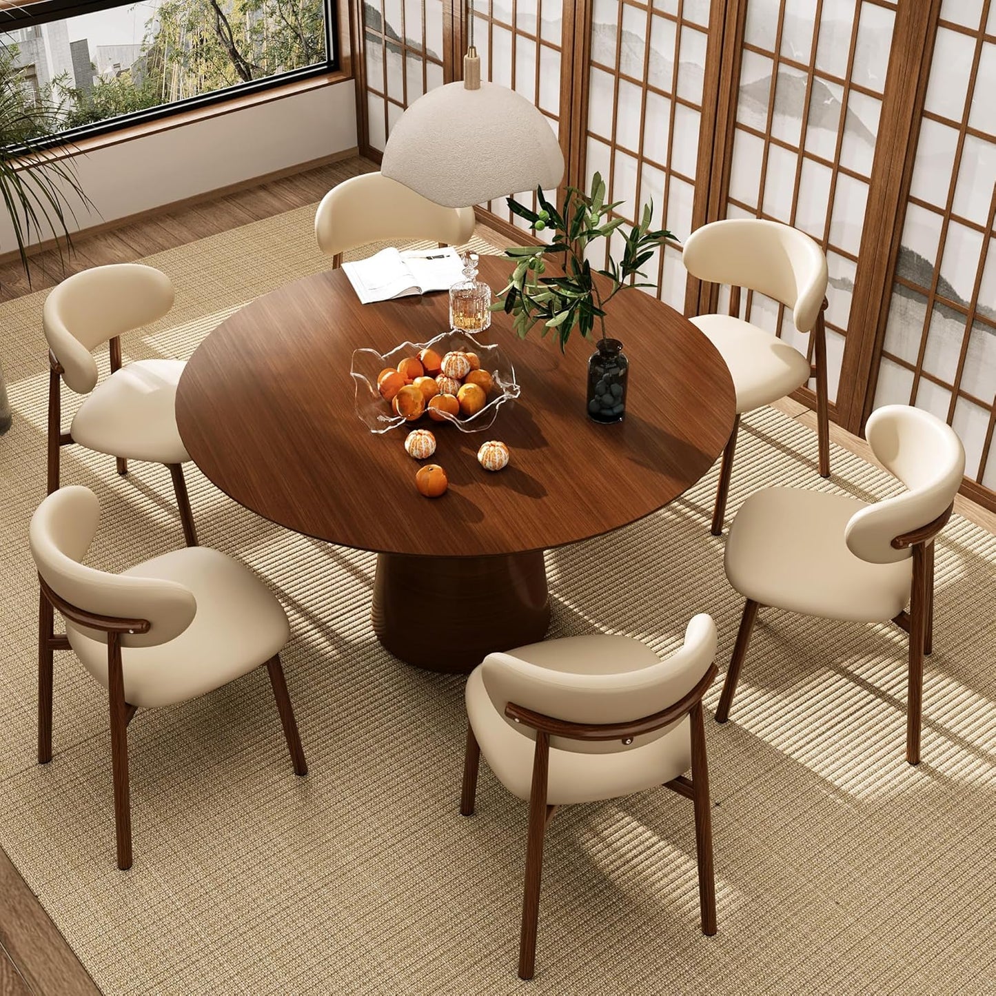 Set of 2 Modern Upholstered Dining Chairs – Armless Kitchen & Dining Chairs with Metal Legs, Khaki