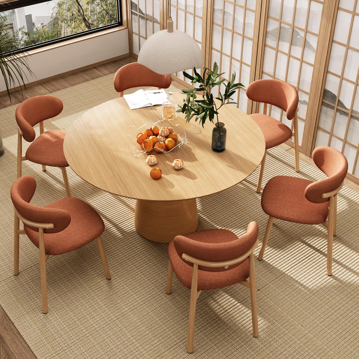 Set of 2 Modern Upholstered Dining Chairs – Armless Kitchen & Dining Chairs with Metal Legs, Khaki