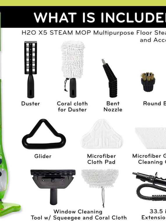 2025 H2O MOP® X5 Steam Mop and Handheld Steam Cleaner For Cleaning Hardwood and Kitchen Tile Floors  Grout Cleaner  Upholstery Cleaner and Carpets