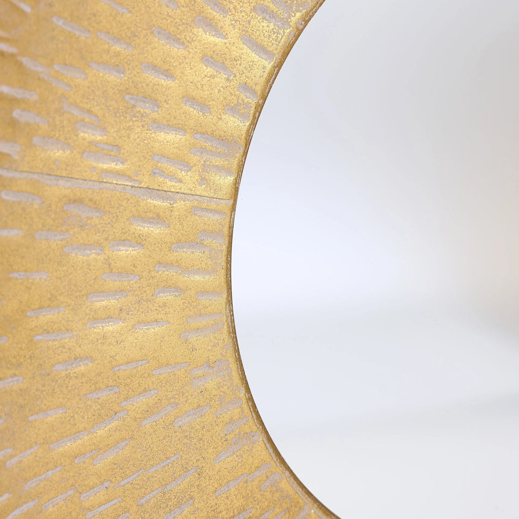 3-Piece Gold Metal Round Wall Mirror Set - 22.25" Diameter x 2.36" D