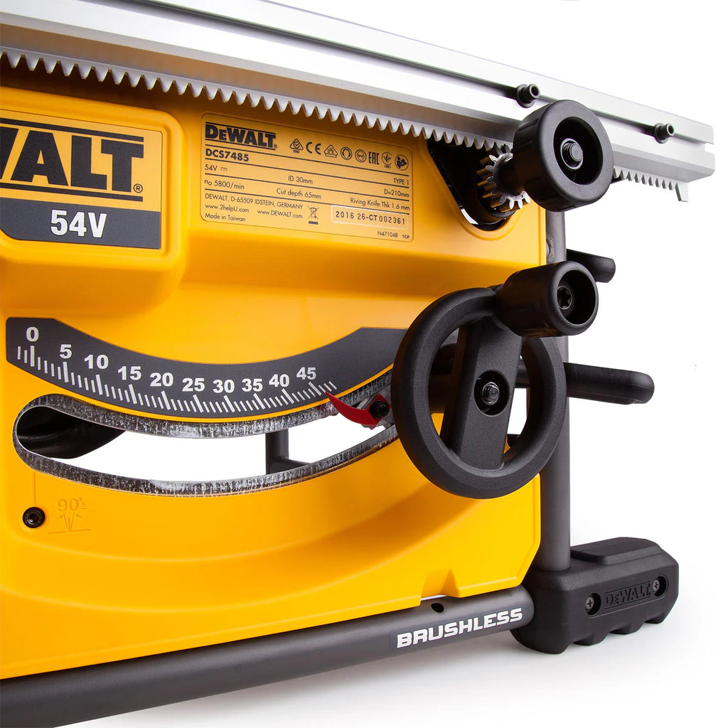 2025 Dewalt DCS7485T2 54V Flexvolt Brushless 210mm Table Saw with 2 x 6.0Ah Batteries & Charger