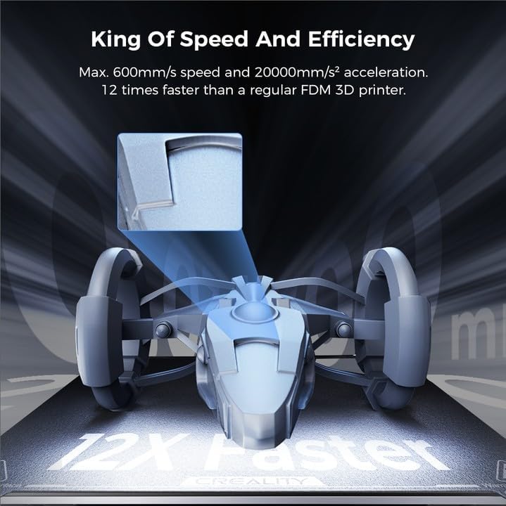 2024 New Version Creality K1C 3D Printer, 600mm/s Fast Printing Speed and Clog-free Direct Extruder, Support 300℃ Printing and Carbon Fiber Filament, Auto Leveling and AI Camera 8.66*8.66*9.84 inch