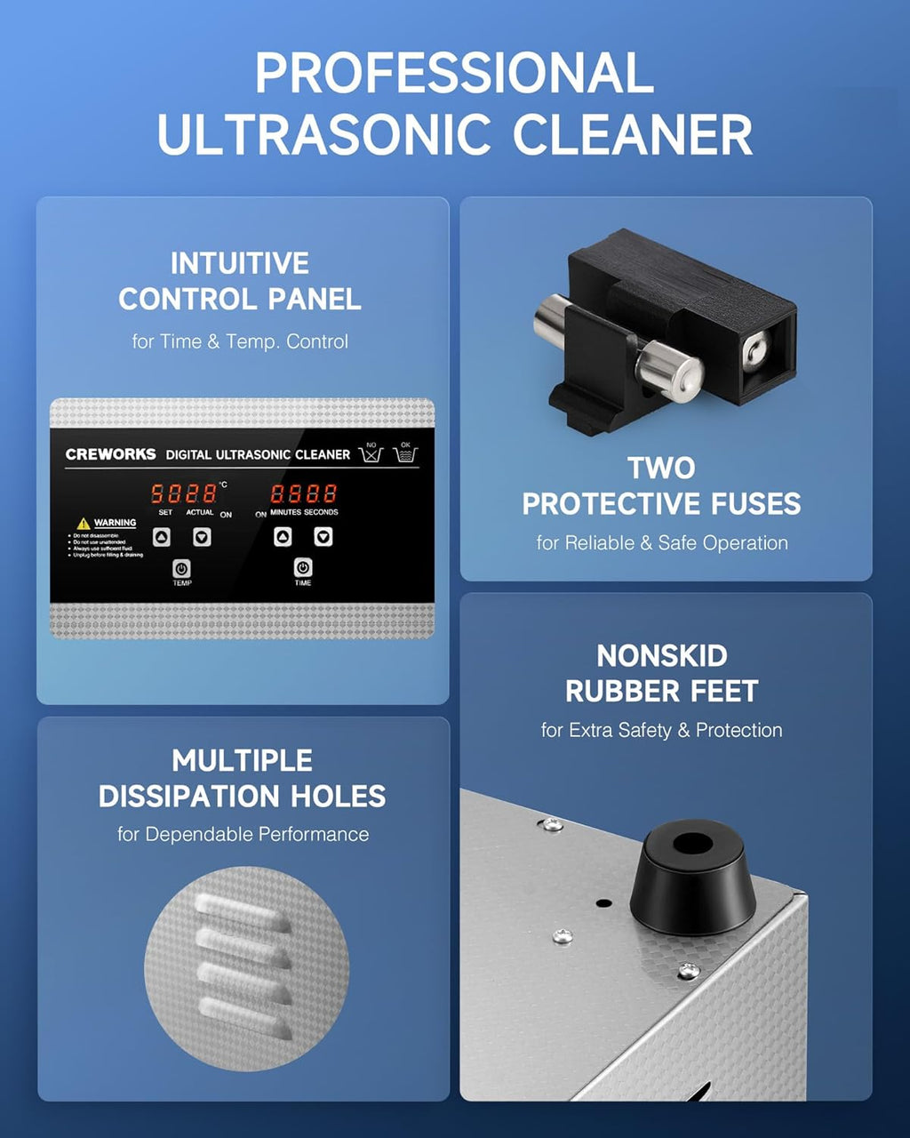 30L Large Ultrasonic Cleaner, Total 1400W Professional Industrial Auto Cleaning Machine for Carburetor Tools Parts Instrument, 40kHz Digital Sonic Cavitation Cleaner with Heater & Timer