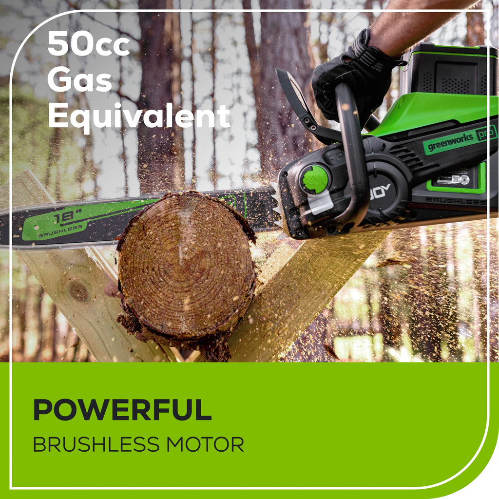 2025 80V 18" 2.5kW Cordless Battery Chainsaw (Sturdy Case, Chains Included) w/  4.0Ah Battery & 4A Charger