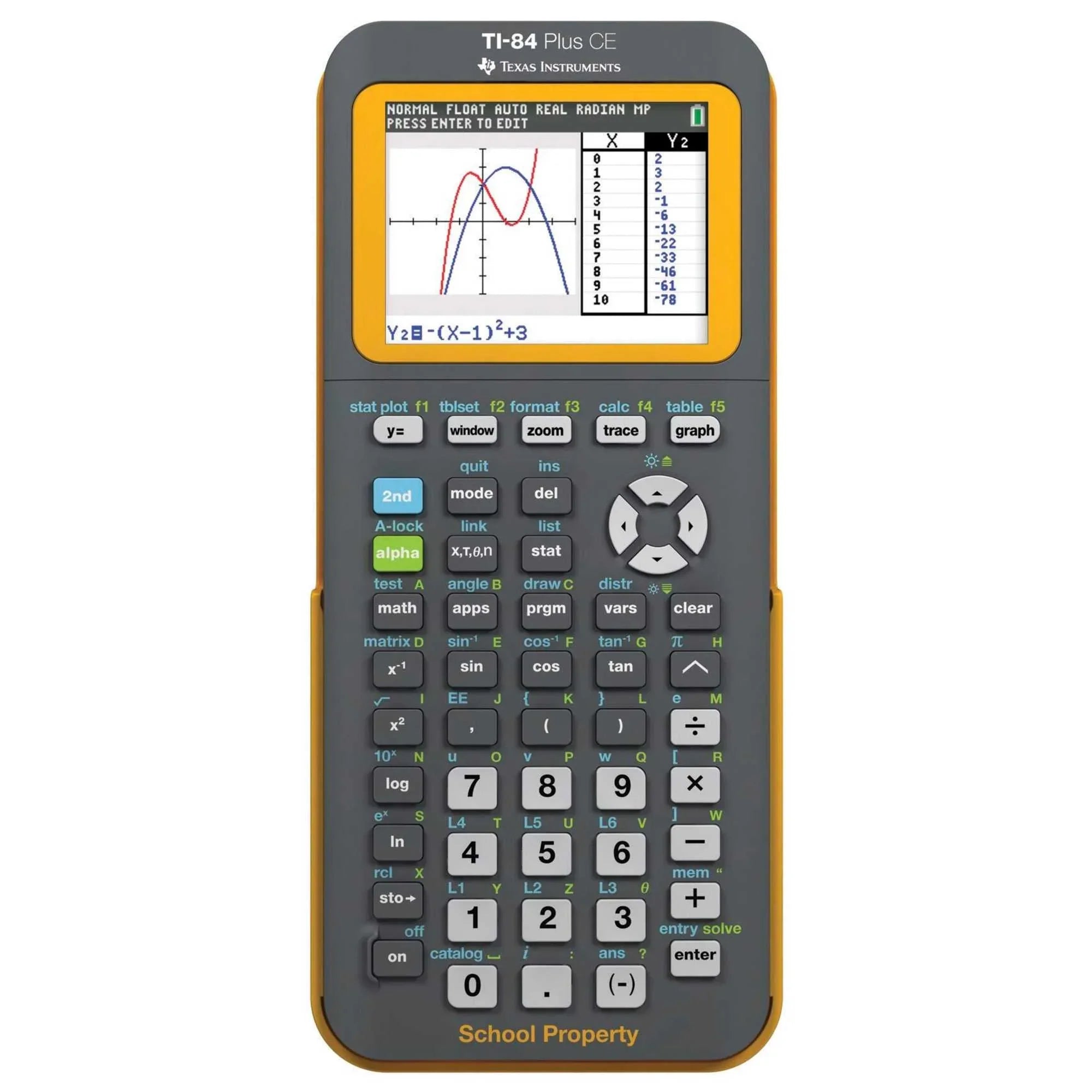 2025 Texas Instruments TI 84 Plus CE Color -EZ SPOT Yellow - Graphing Calculator