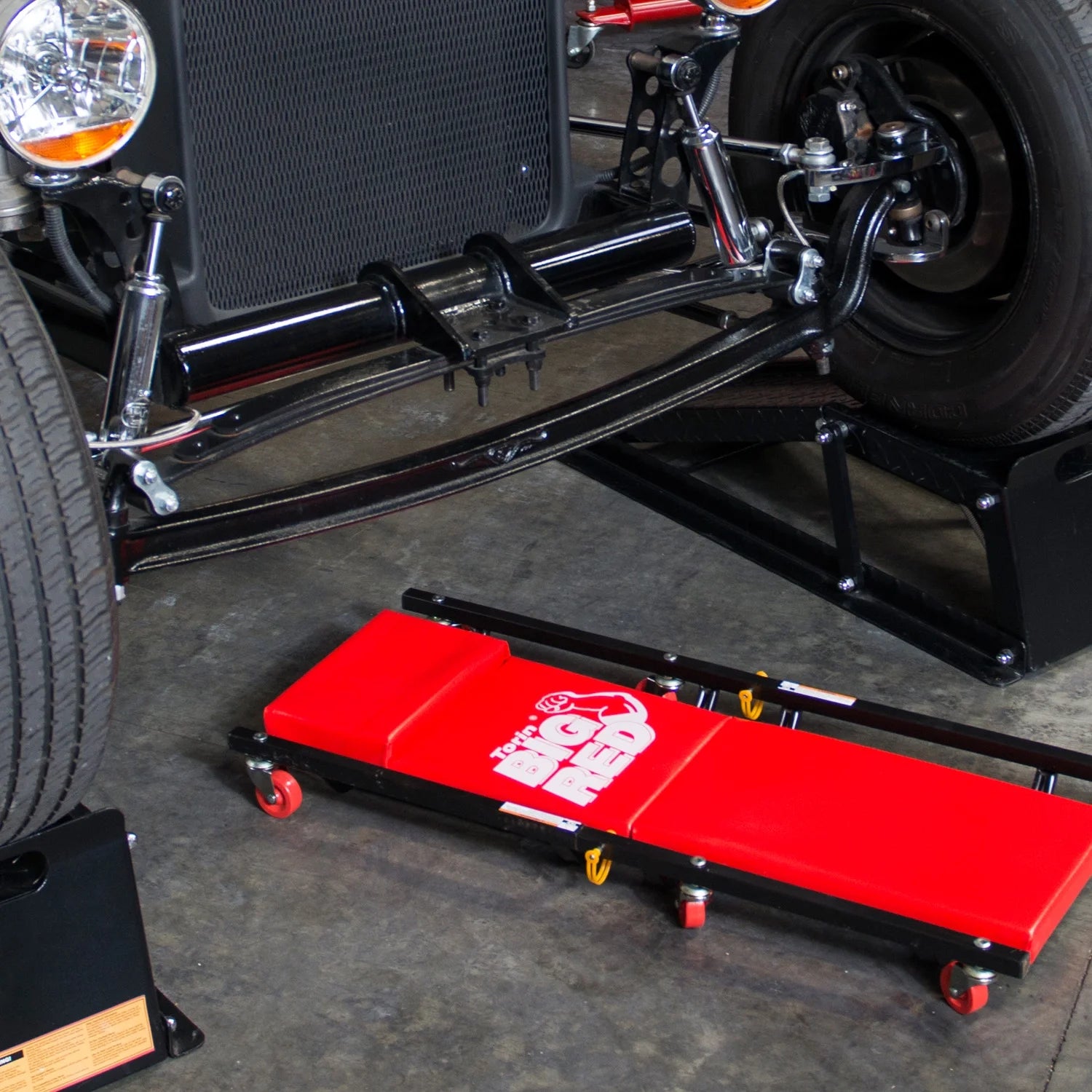2025 BIG RED 2 Ton Hydraulic Floor Jack with 2 Jack Stands and Rolling Garage Creeper Combo,Red, W8200
