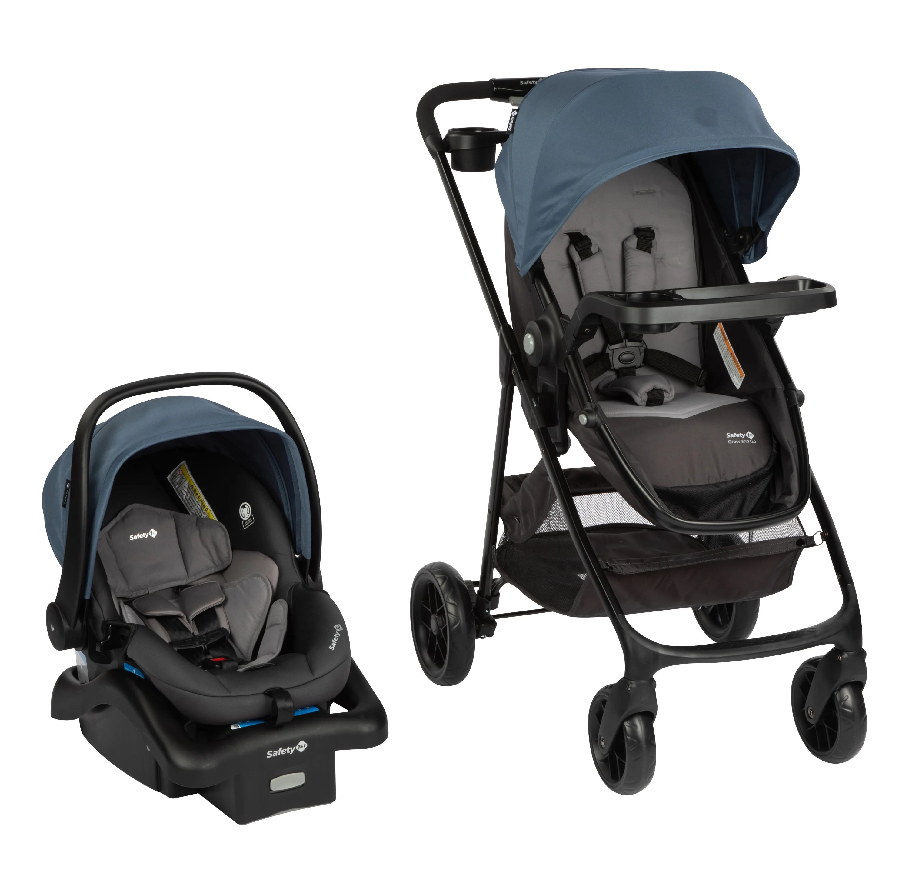 2025 Safety 1st Grow and Go Sprint Modular Travel System Stroller with Rear-Facing Infant Car Seat, Bluestone
