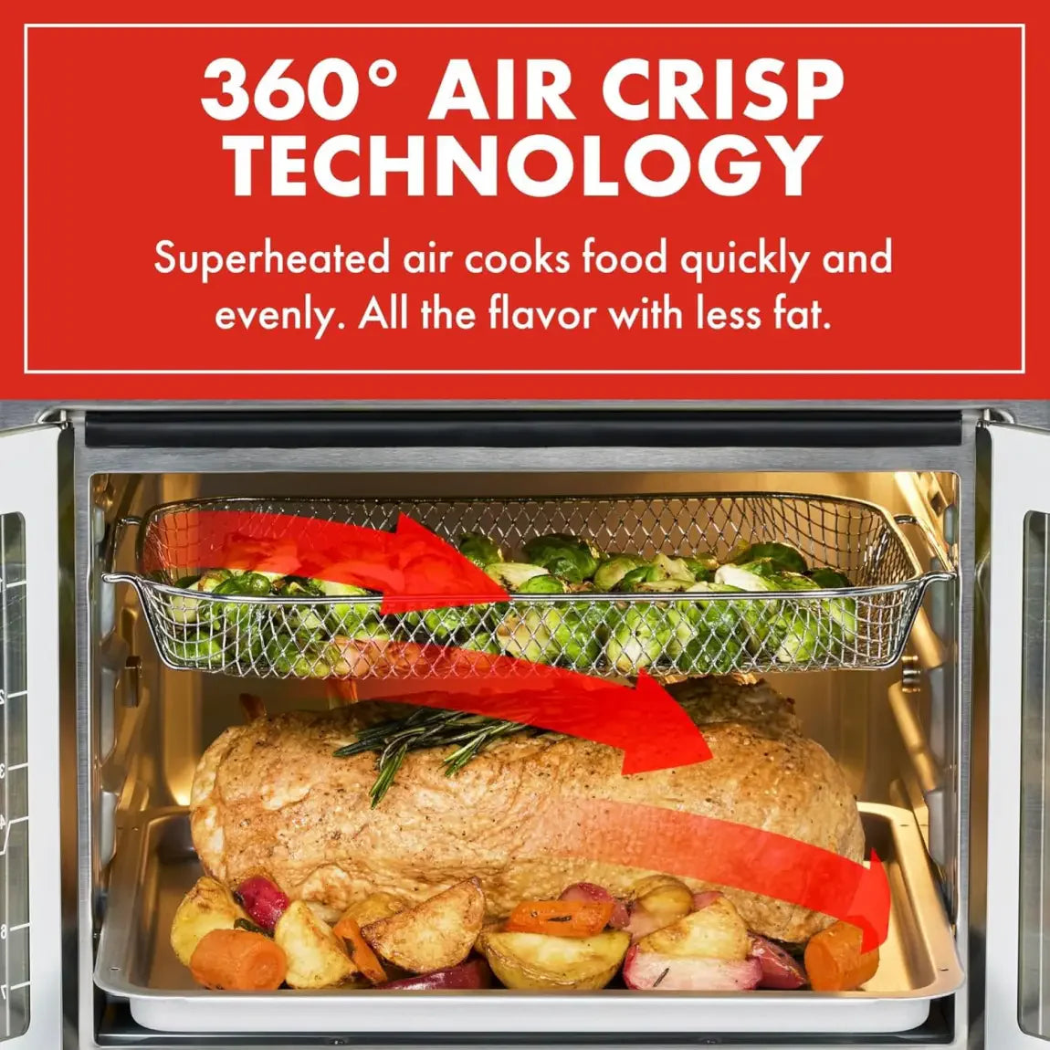 2025 Emeril Lagasse 26 QT Extra Large Air Fryer, Convection Toaster Oven with French Doors, Stainless Steel