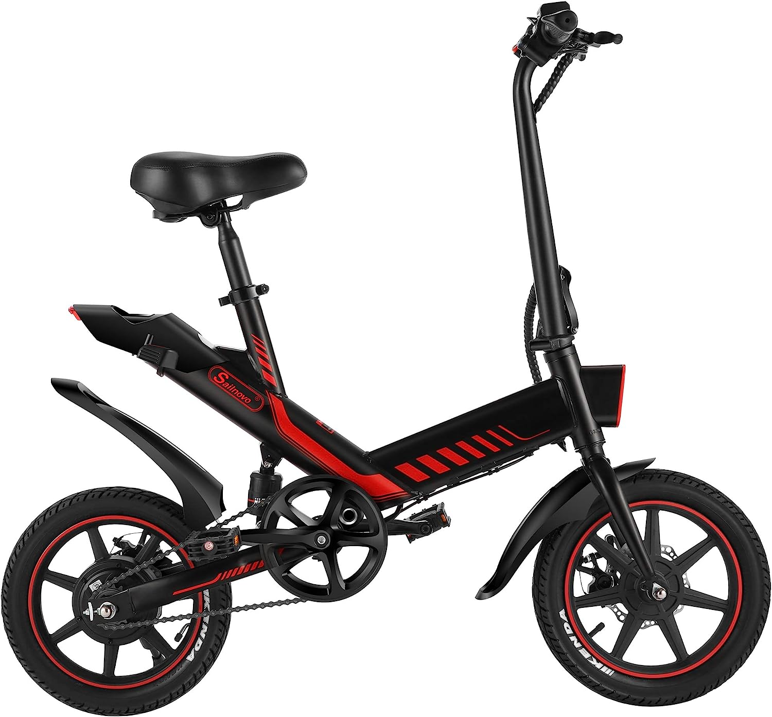 2025 Sailnovo 14'' Electric Bicycle for Adults and Teenagers, Folding Electric Bike with Built-in Li-ion Battery