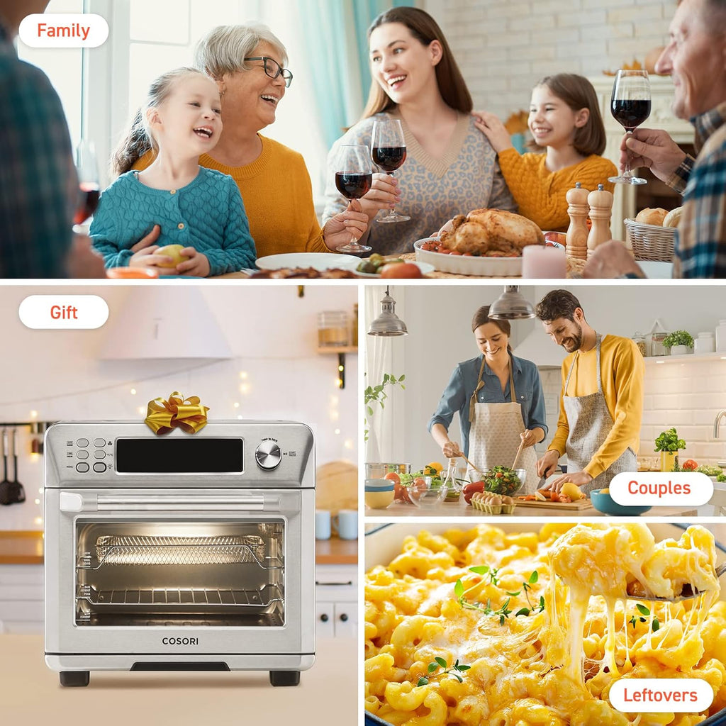 12-in-1 Air Fryer Toaster Oven Combo, Airfryer Convection Oven Countertop, Bake, Broil, Roast, Dehydrate, 134 Recipes & 4 Accessories, 32QT, Silver, Stainless Steel