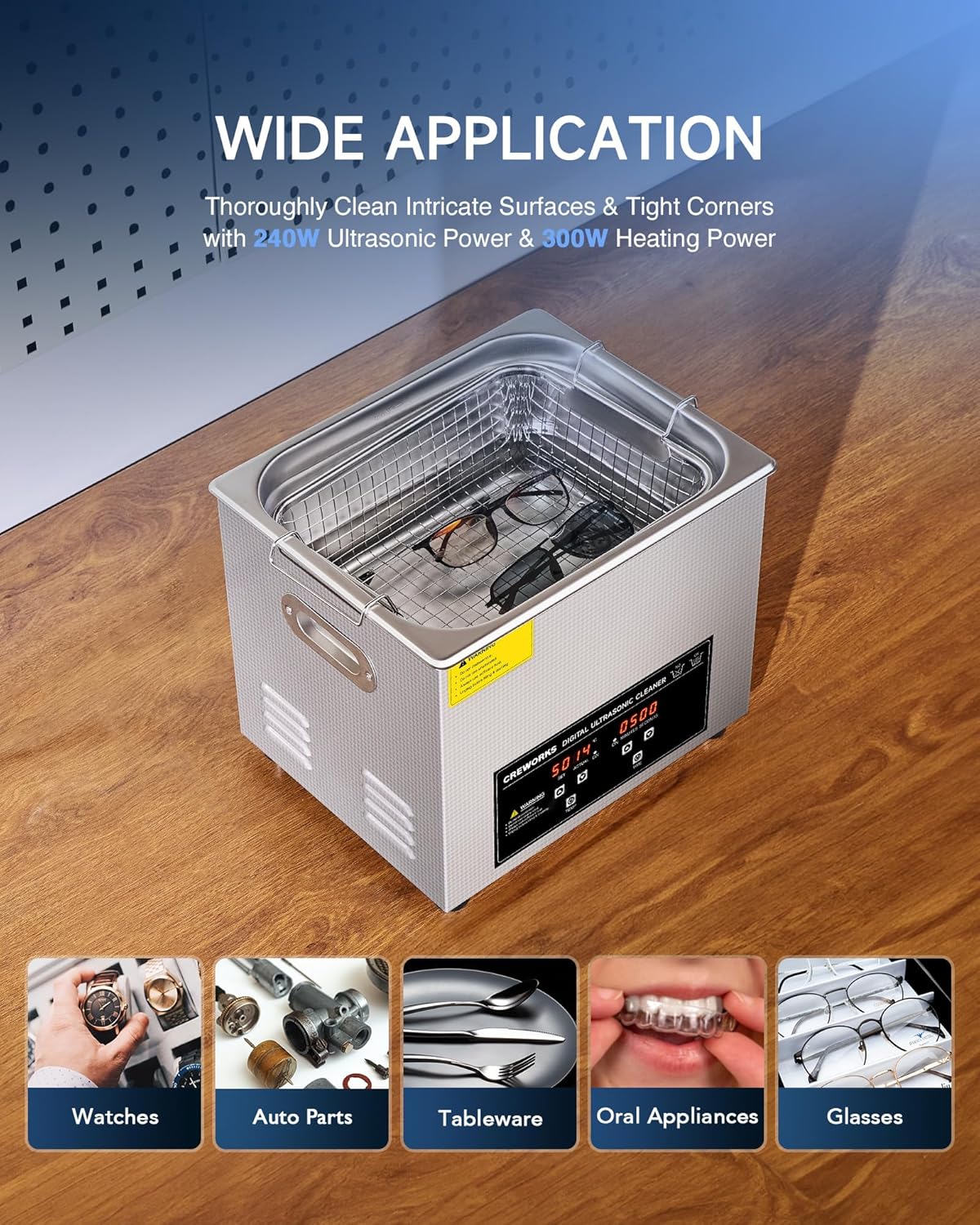 30L Large Ultrasonic Cleaner, Total 1400W Professional Industrial Auto Cleaning Machine for Carburetor Tools Parts Instrument, 40kHz Digital Sonic Cavitation Cleaner with Heater & Timer