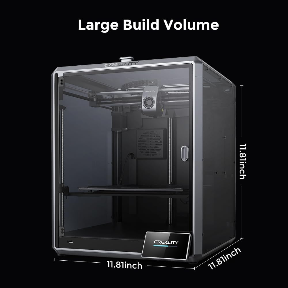 2024 New Version Creality K1C 3D Printer, 600mm/s Fast Printing Speed and Clog-free Direct Extruder, Support 300℃ Printing and Carbon Fiber Filament, Auto Leveling and AI Camera 8.66*8.66*9.84 inch