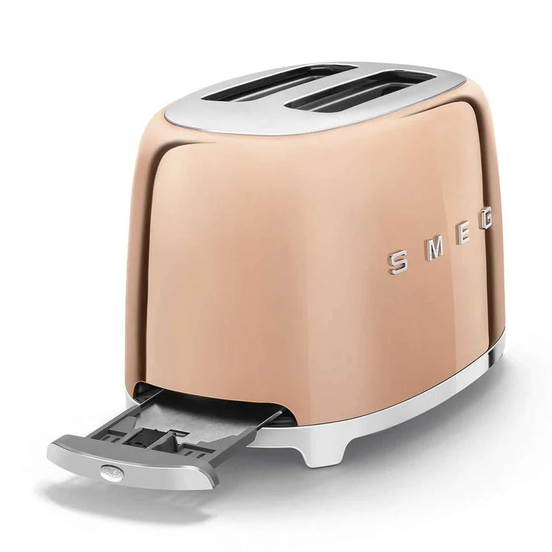 2025 SMEG TSF01RGUK 50s Retro Style 2 Slice Toaster Rose Gold