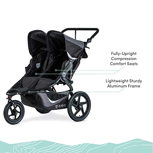 2025 BOB Gear Revolution Flex 3.0 Duallie Double Jogging Stroller, Graphite Black
