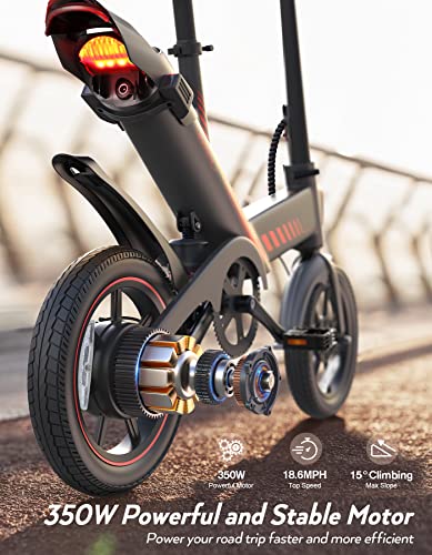 2025 Sailnovo 14'' Electric Bicycle for Adults and Teenagers, Folding Electric Bike with Built-in Li-ion Battery