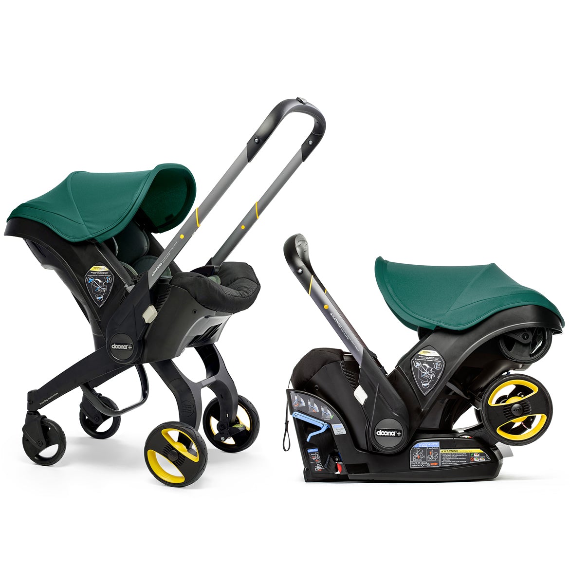 2025 Doona Infant Car Seat Stroller with LATCH Base – Midnight Edition | Car to Stroller in Seconds, Aircraft Approved, Includes Essentials Bag