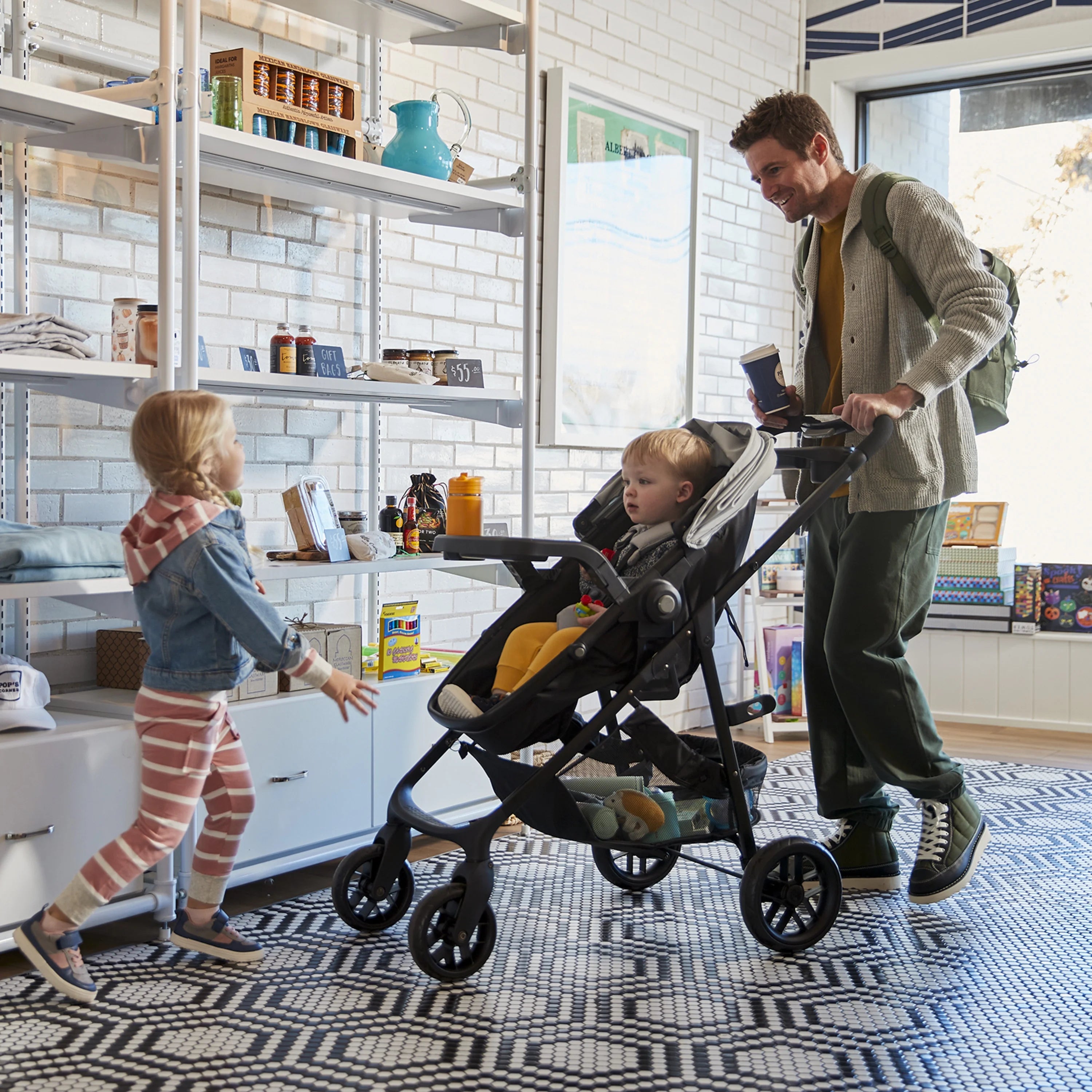 2025 Safety 1st Grow and Go Sprint Modular Travel System Stroller with Rear-Facing Infant Car Seat, Bluestone