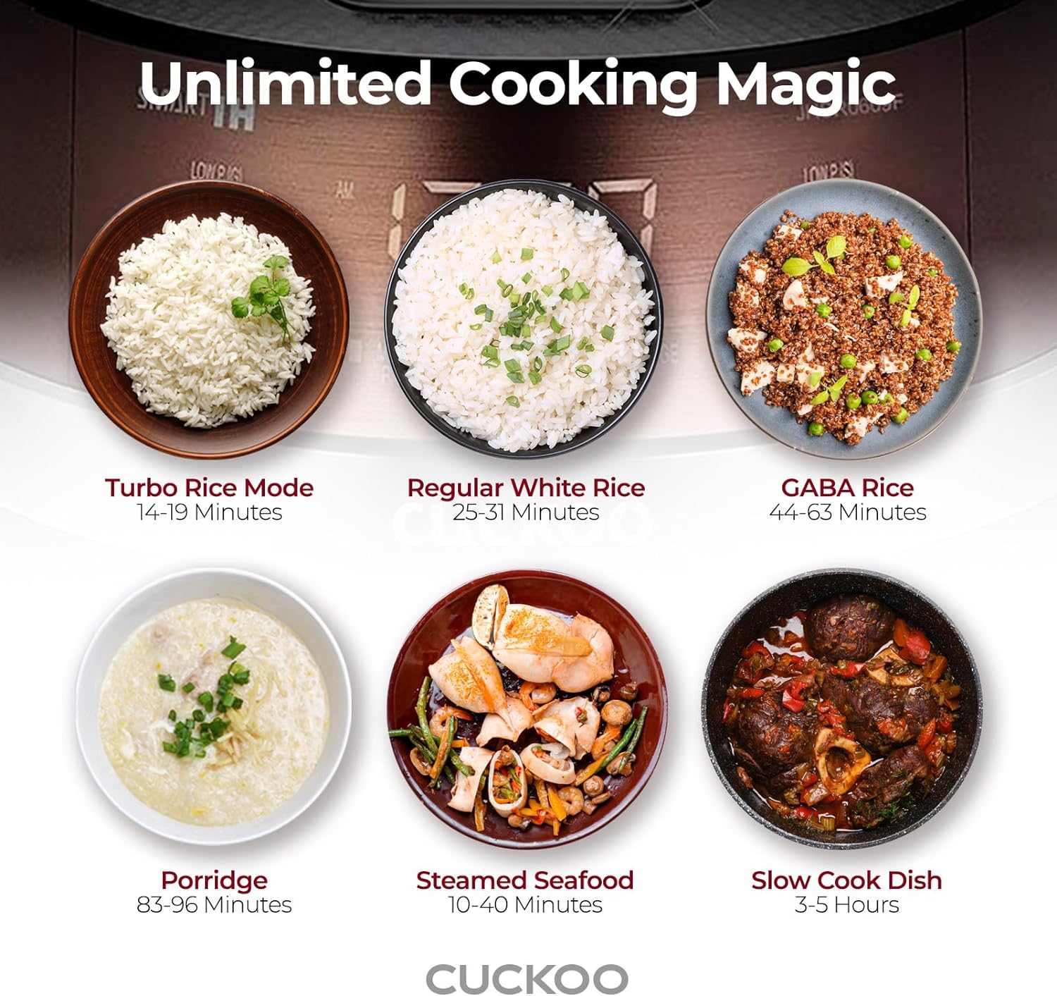 6-Cup (Uncooked) Induction Heating Pressure Rice Cooker | 13 Menu Options, Auto-Clean, Voice Guide,