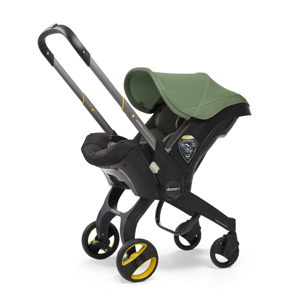 2025 Doona Infant Car Seat Stroller with LATCH Base – Midnight Edition | Car to Stroller in Seconds, Aircraft Approved, Includes Essentials Bag