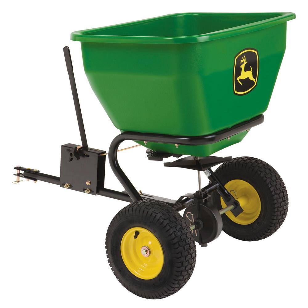 2025 John Deere 175 lb Tow-Behind Broadcast Spreader, Rustproof Poly Hopper, Universal Fit