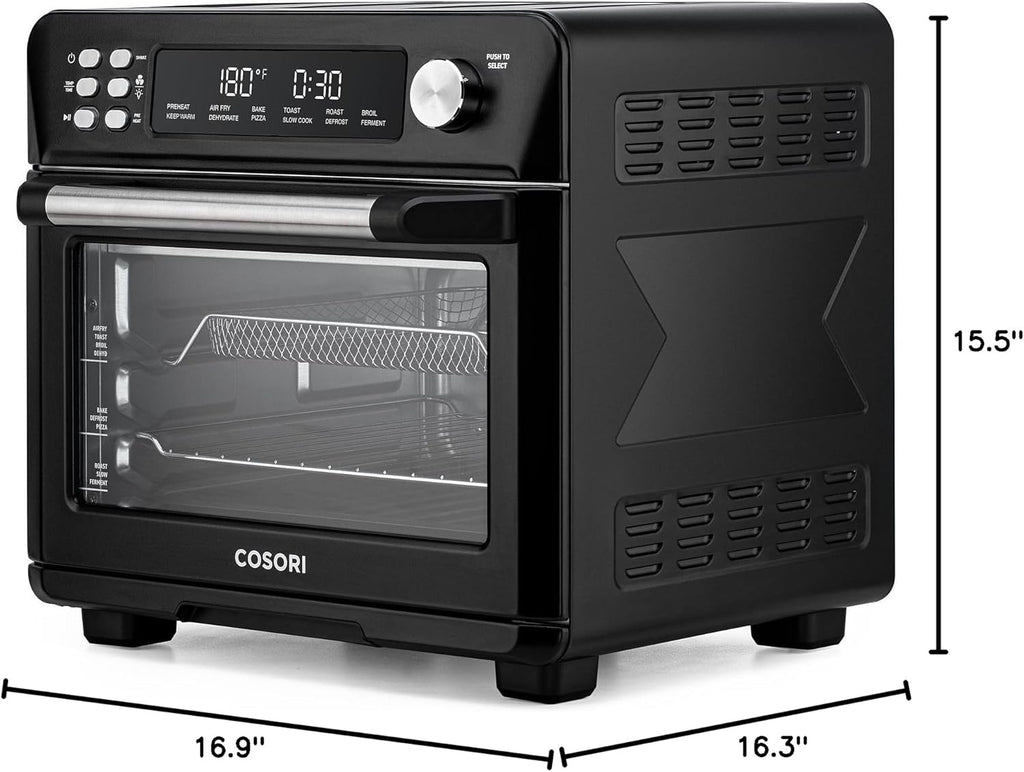 12-in-1 Air Fryer Toaster Oven Combo, Airfryer Convection Oven Countertop, Bake, Broil, Roast, Dehydrate, 134 Recipes & 4 Accessories, 32QT, Silver, Stainless Steel
