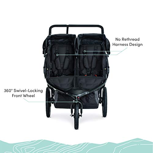 2025 BOB Gear Revolution Flex 3.0 Duallie Double Jogging Stroller, Graphite Black