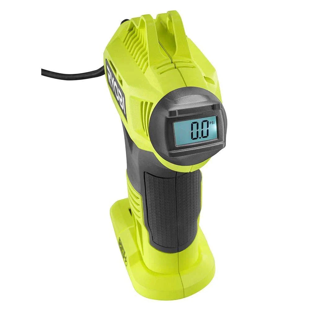 2025 Ryobi P737D 18-Volt One+ Cordless High Pressure Inflator with Digital Gauge, 4.0 Ah 18-Volt One+ High Capacity Lithium-Ion Battery, Charger, and Bag