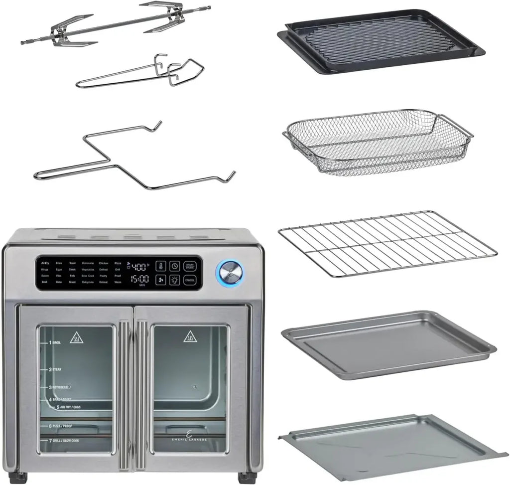 2025 Emeril Lagasse 26 QT Extra Large Air Fryer, Convection Toaster Oven with French Doors, Stainless Steel