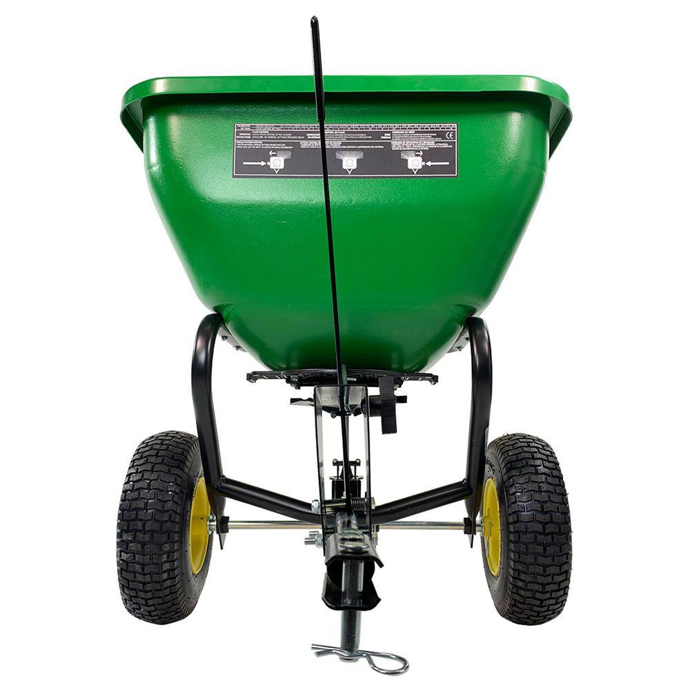 2025 John Deere 175 lb Tow-Behind Broadcast Spreader, Rustproof Poly Hopper, Universal Fit