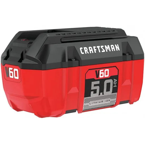 2025 CRAFTSMAN V60 5.0Ah Lithium Ion Battery with LED Indicator, No Memory Effect, 4-Year Warranty