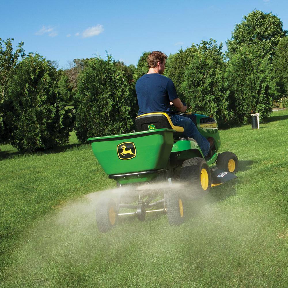 2025 John Deere 175 lb Tow-Behind Broadcast Spreader, Rustproof Poly Hopper, Universal Fit