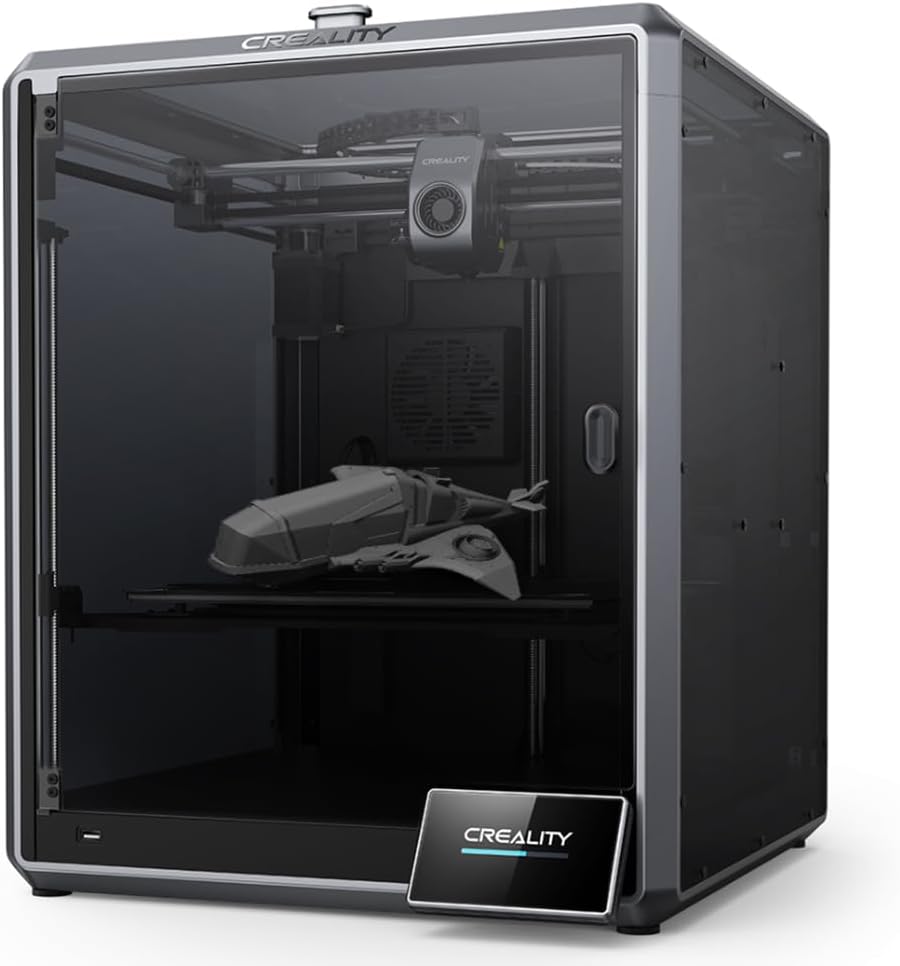 2024 New Version Creality K1C 3D Printer, 600mm/s Fast Printing Speed and Clog-free Direct Extruder, Support 300℃ Printing and Carbon Fiber Filament, Auto Leveling and AI Camera 8.66*8.66*9.84 inch