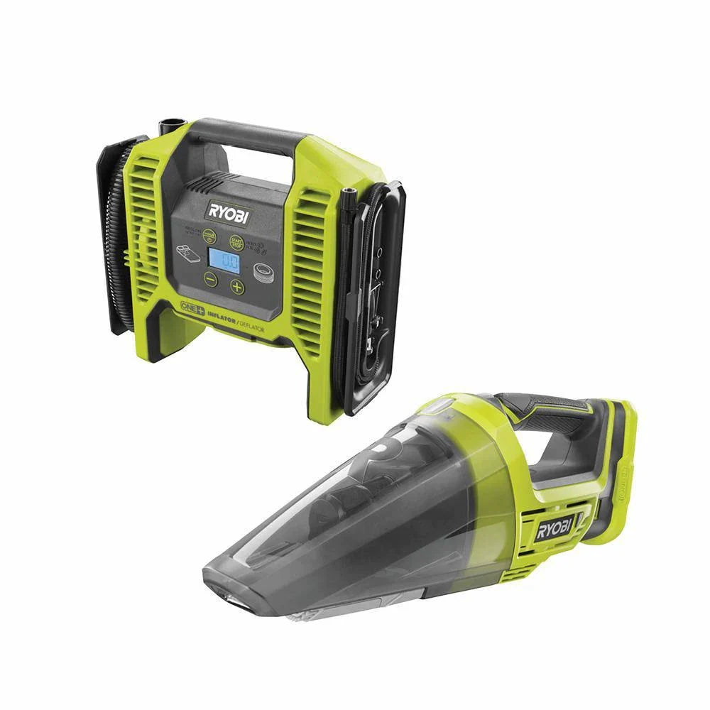 2025 Ryobi P737D 18-Volt One+ Cordless High Pressure Inflator with Digital Gauge, 4.0 Ah 18-Volt One+ High Capacity Lithium-Ion Battery, Charger, and Bag