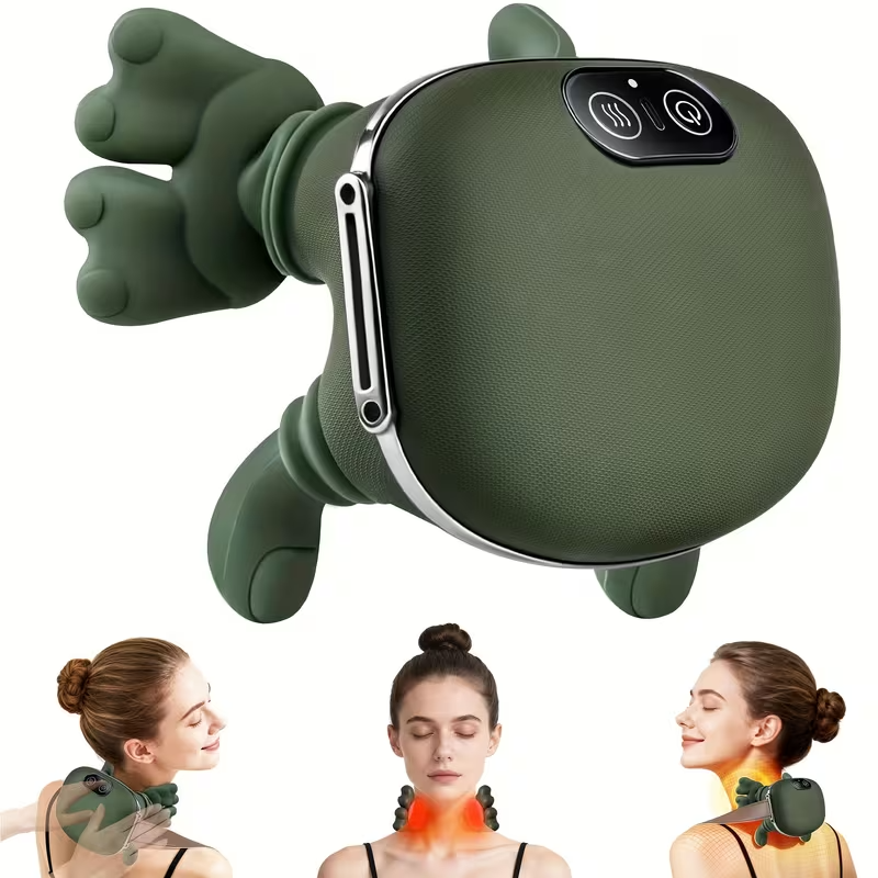 USB Cordless Electric Massager – 6D Hand Simulation Neck and Shoulder Massager, Rechargeable, Portable Design with Included USB Charging Cable