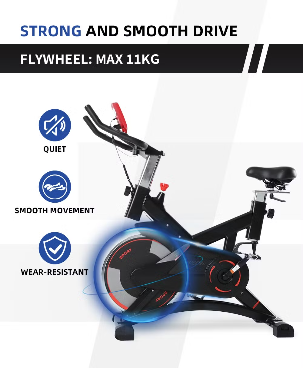 Indoor Exercise Bike for Home Gym – 6KG Flywheel Stationary Cycling Bike with Adjustable Resistance, Quiet Belt Drive, LCD Monitor & Comfortable Seat